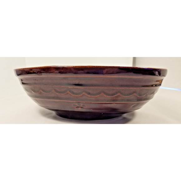 Mar-Crest~Oven-Proof Stoneware Daisy Dot Brown Divided Serving Dish Vtg. MCM, - Picture 6 of 8